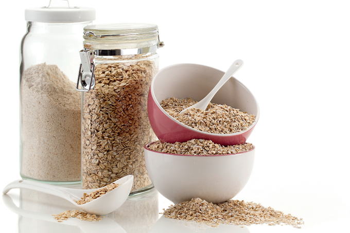 Compare: farinha e farelo de aveia