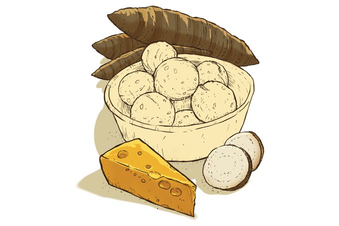 Receita saudável de pão de queijo com inhame e menos óleo