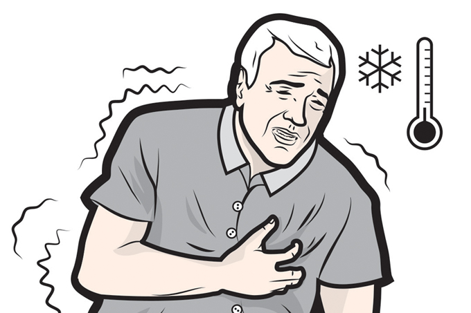 Frio pode contribuir para ocorrência de infarto, alertam especialistas